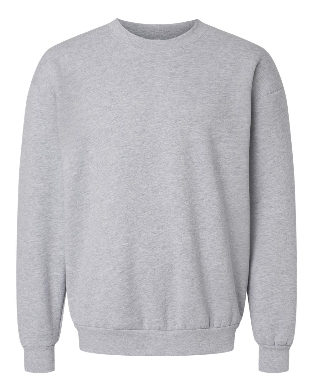Front View of Heather Grey ReFlex Fleece Crewneck Sweatshirt - RF496