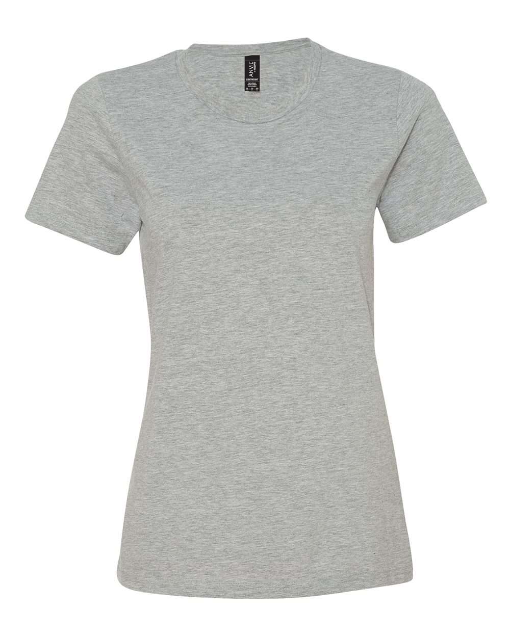 Front View of Heather Grey Softstyle® Women’s Lightweight T-Shirt - 880