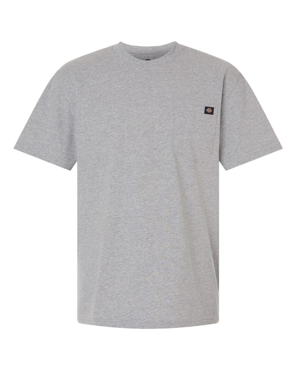 Front View of Heather Grey Traditional Heavyweight T-Shirt - WS50-D