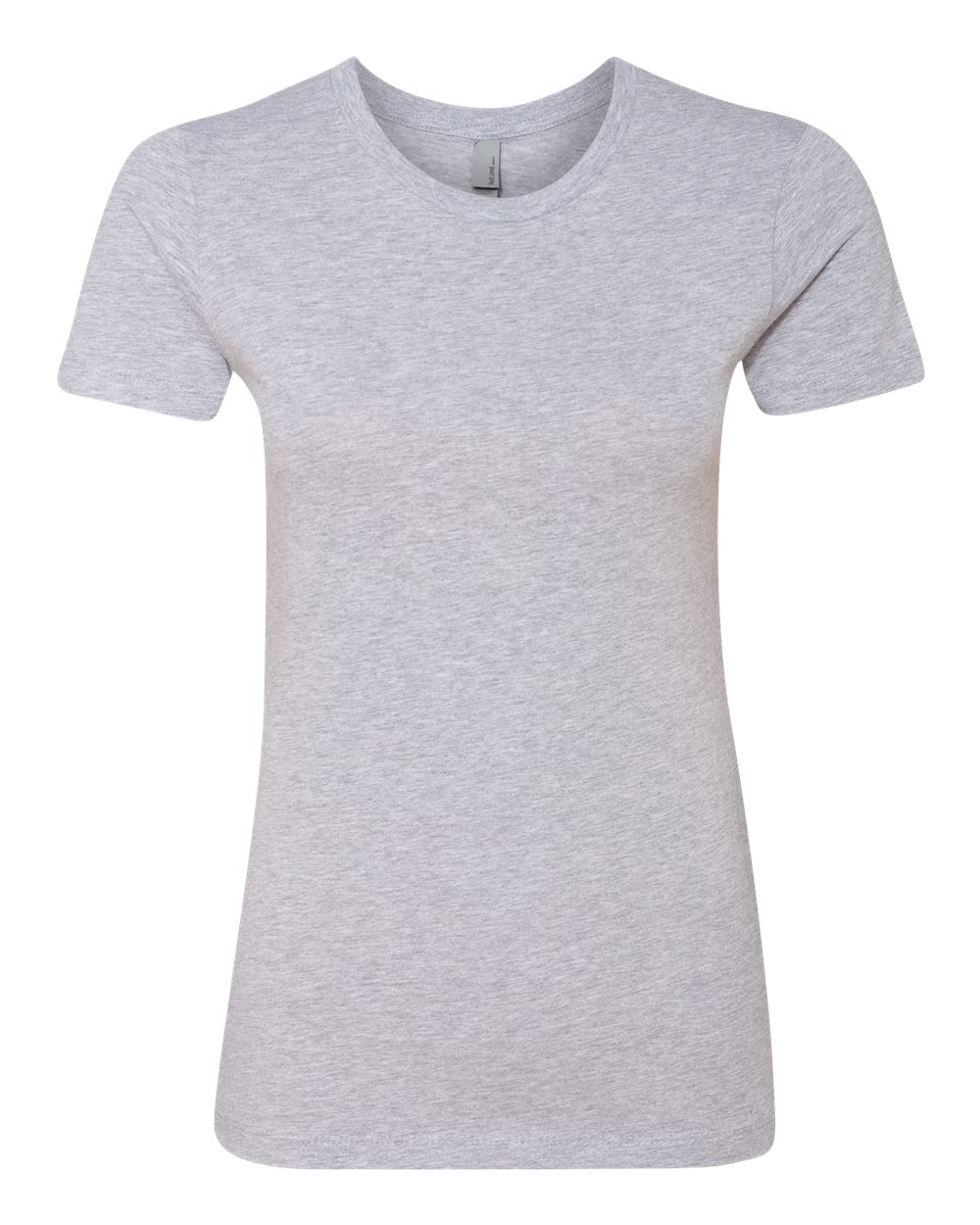 Front View of Heather Grey Women’s Cotton T-Shirt - 3900
