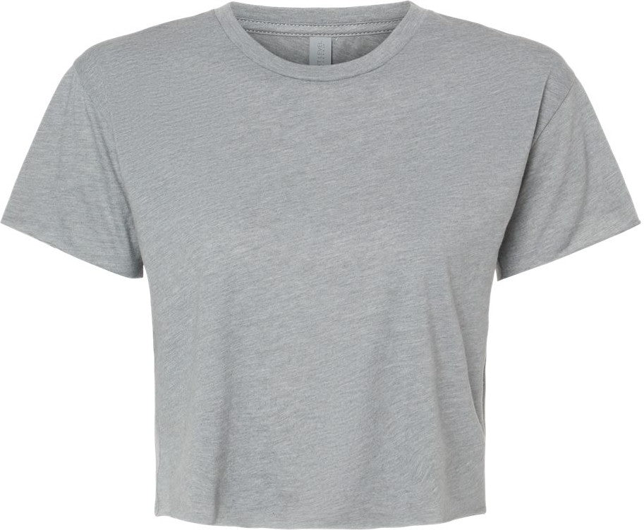 Front View of Heather Grey Women's Festival Crop Top - 5080