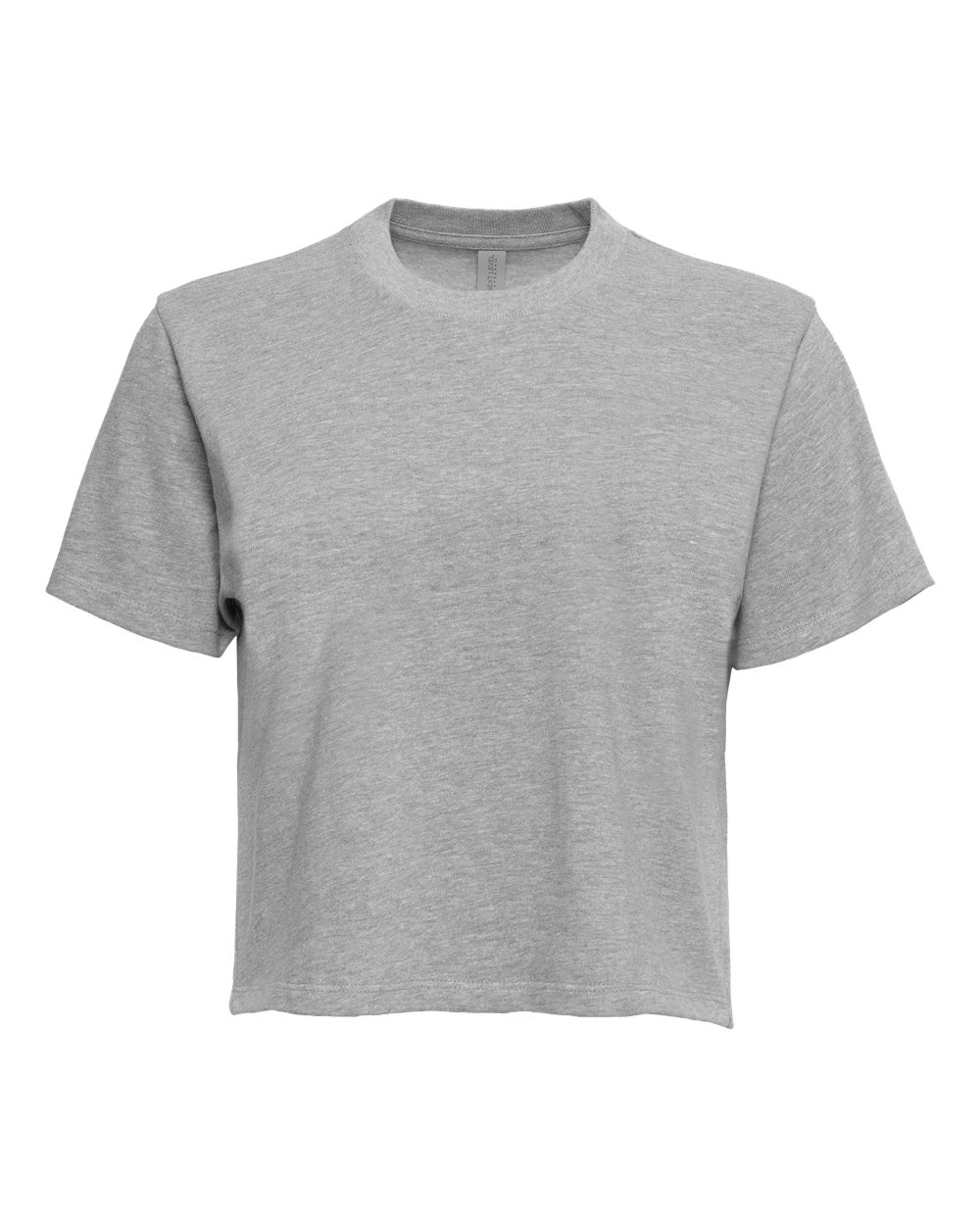 Front View of Heather Grey Women's Heavyweight Boxy T-Shirt - 7610