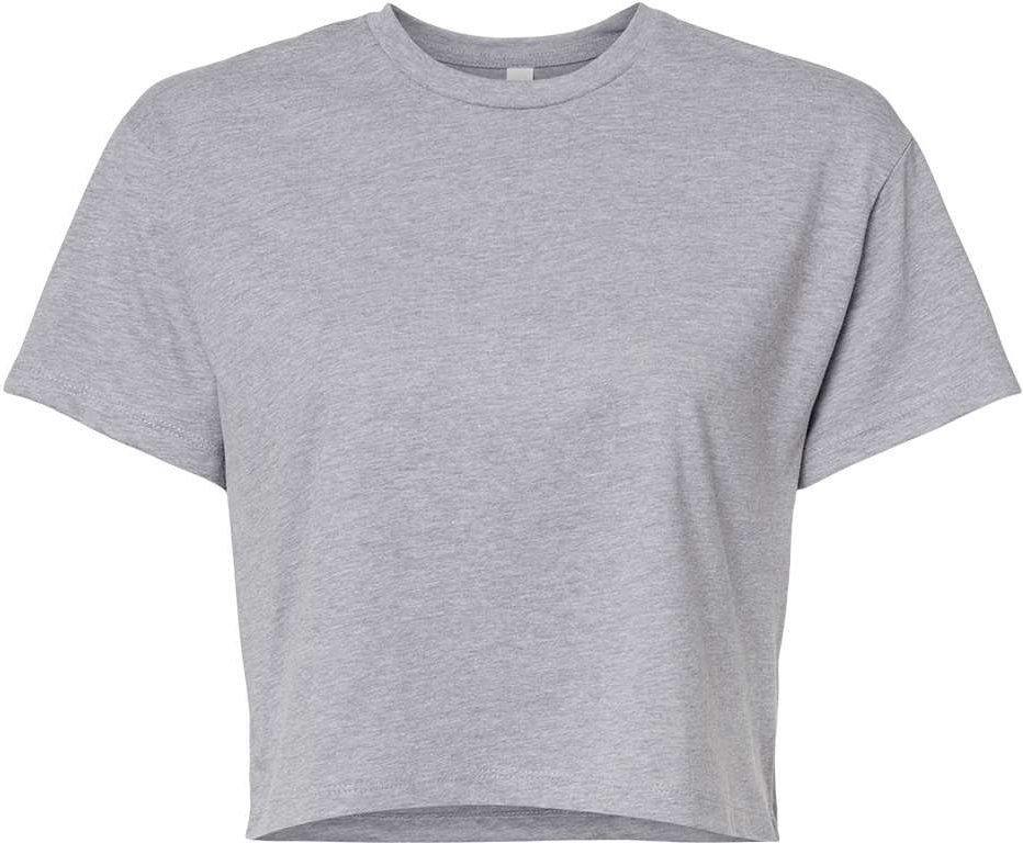 Front View of Heather Grey Women's Ideal Crop Top - 1580