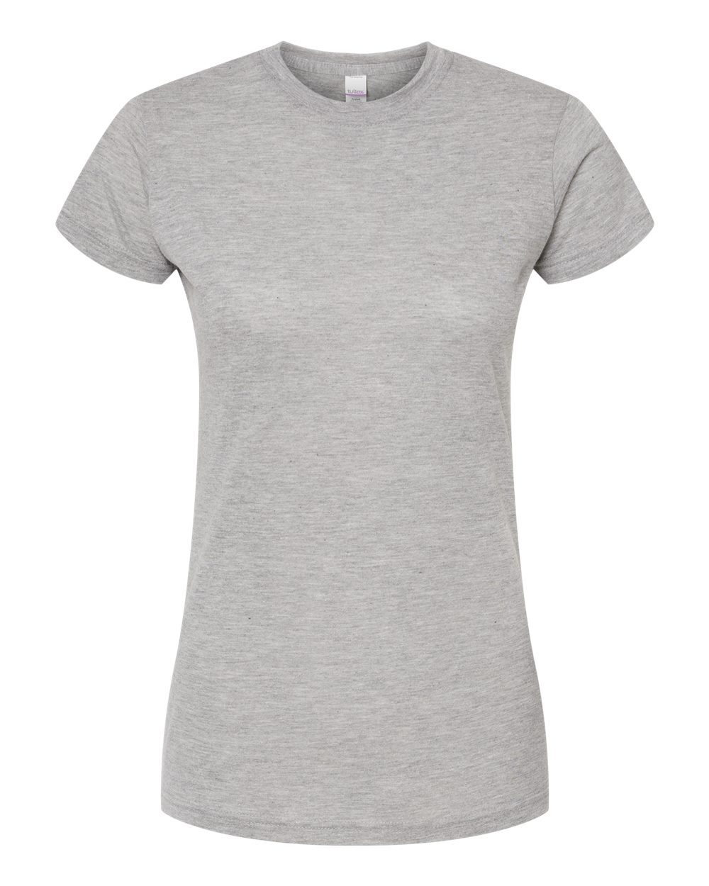 Front View of Heather Grey Women's Poly-Rich T-Shirt - 240