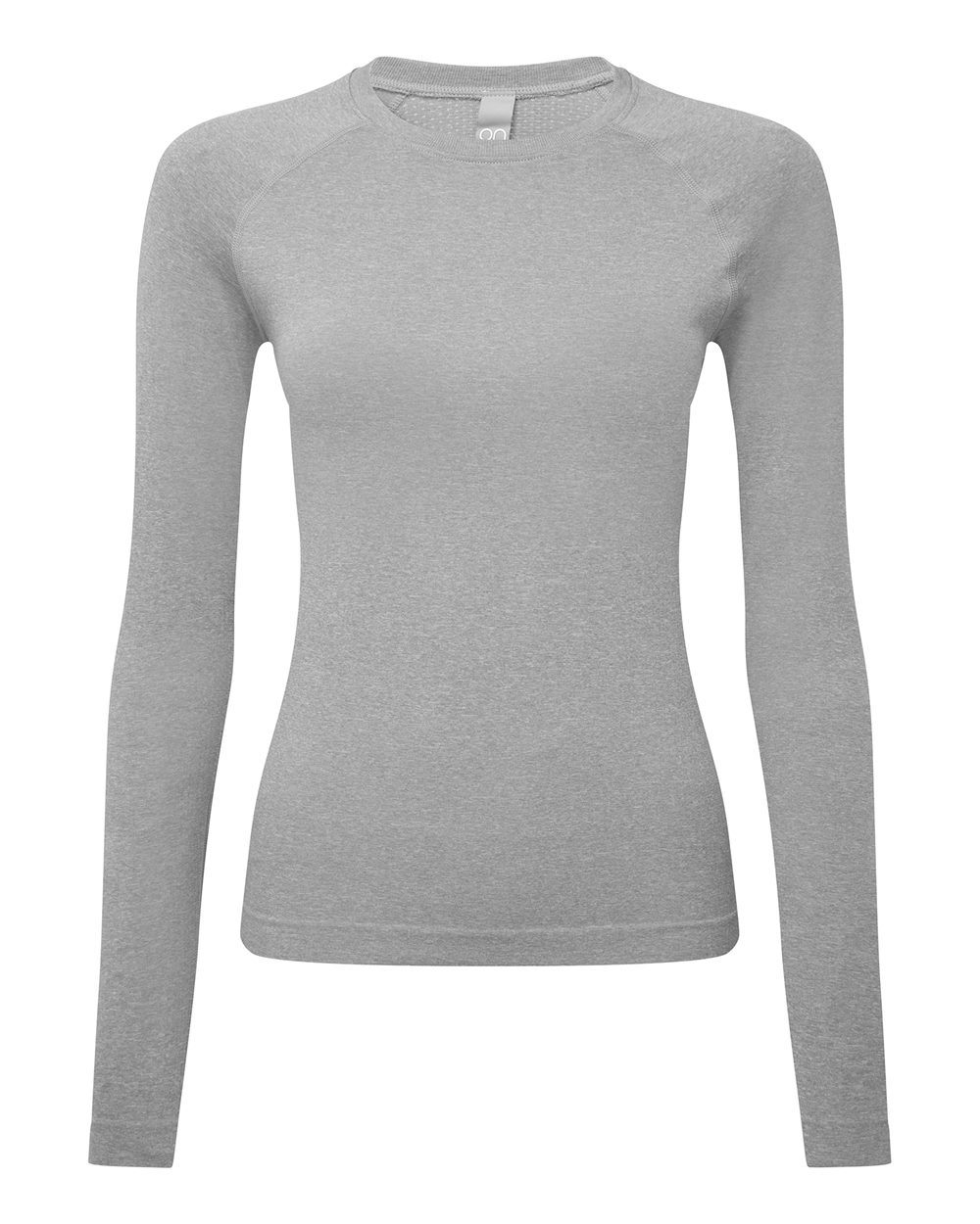 Front View of Heather Grey Women's Unstoppable Long Sleeve Fresh Underscrub Base Layer - NN370