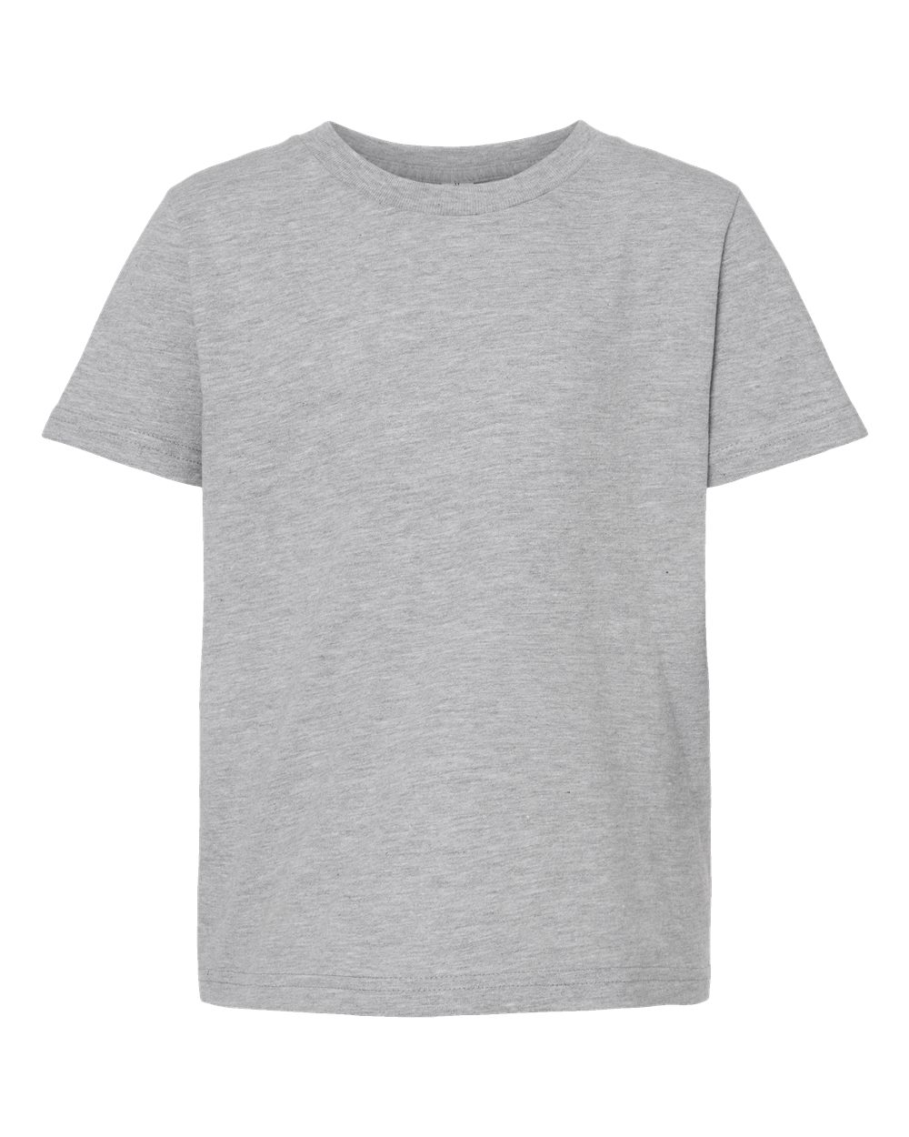Front View of Heather Grey Youth Fine Jersey T-Shirt - 235