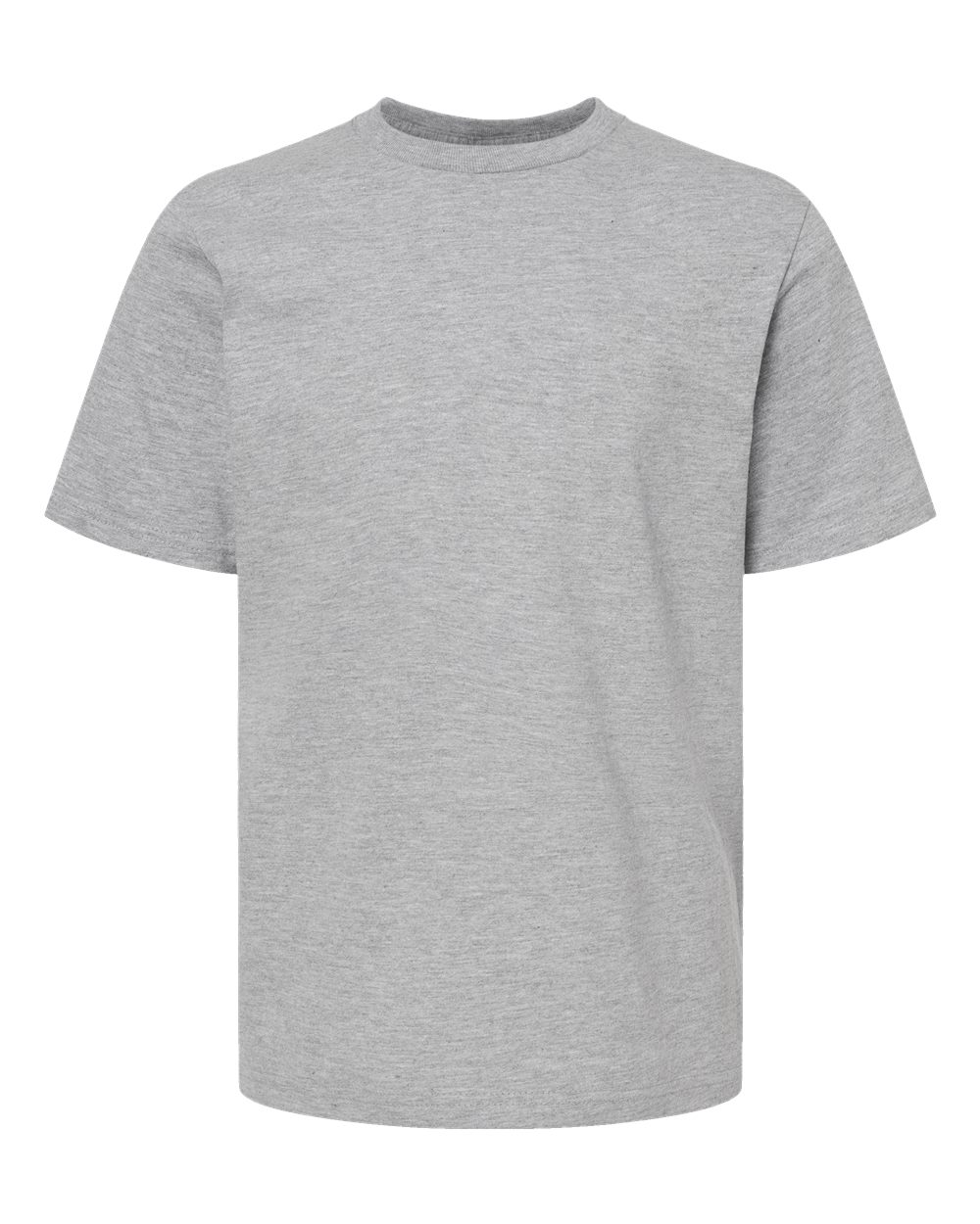 Front View of Heather Grey Youth Heavyweight Jersey T-Shirt - 295