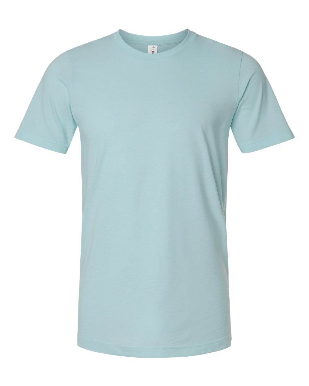 Front View of Heather Ice Blue Combed CVC T-Shirt - 602CVC