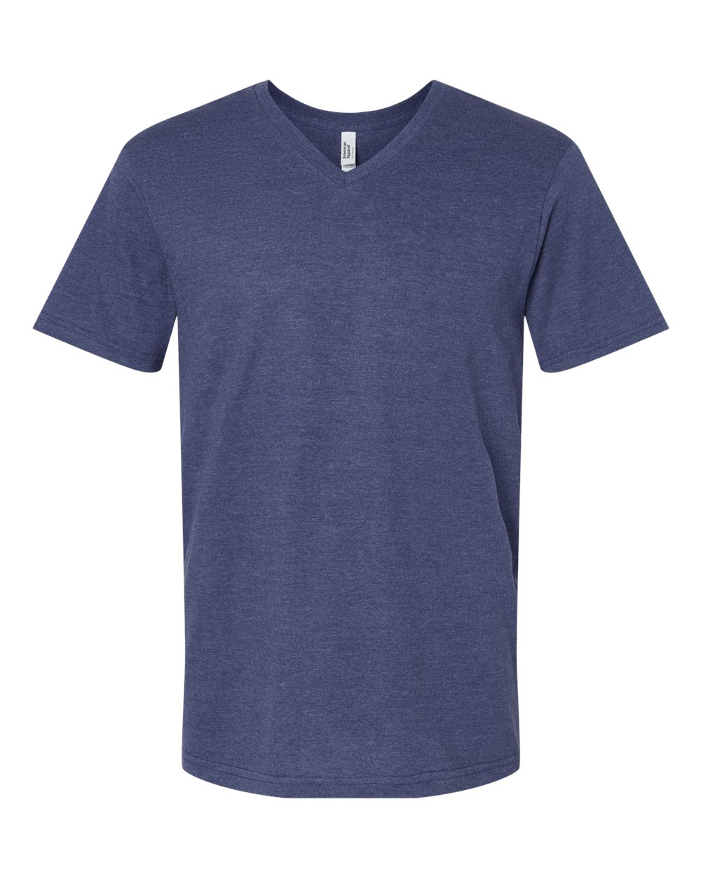 Front View of Heather Indigo CVC V-Neck Tee - 2006CVC