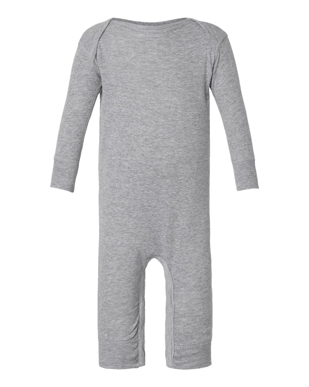 Front View of Heather Infant Long Legged Baby Rib Bodysuit - 4412