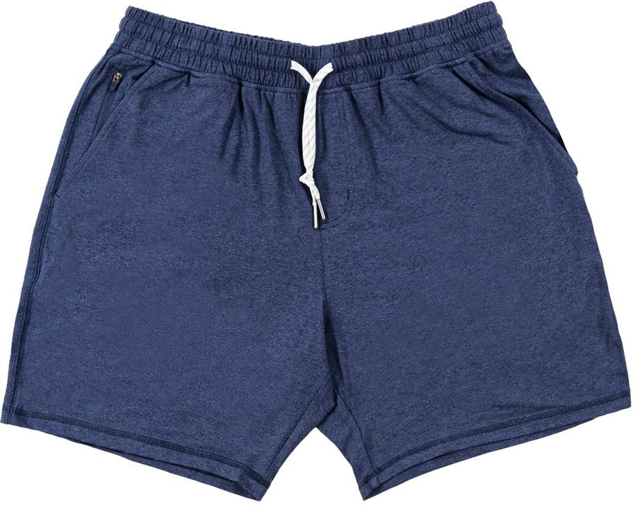 Front View of Heather Ink Blue Dawn to Dusk Shorts - 9857