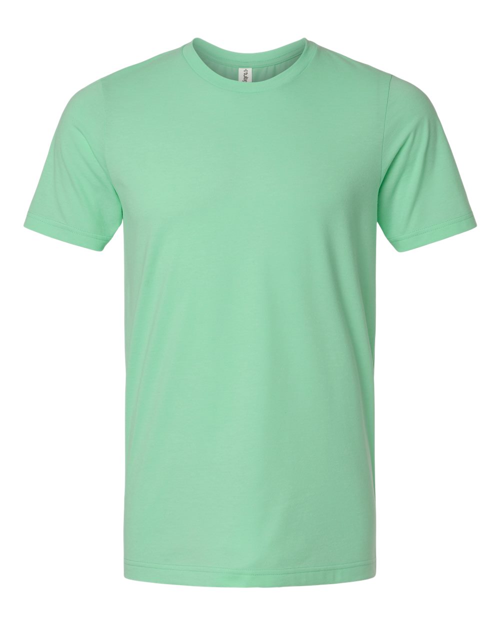 Front View of Heather Light Mint Combed CVC T-Shirt - 602CVC