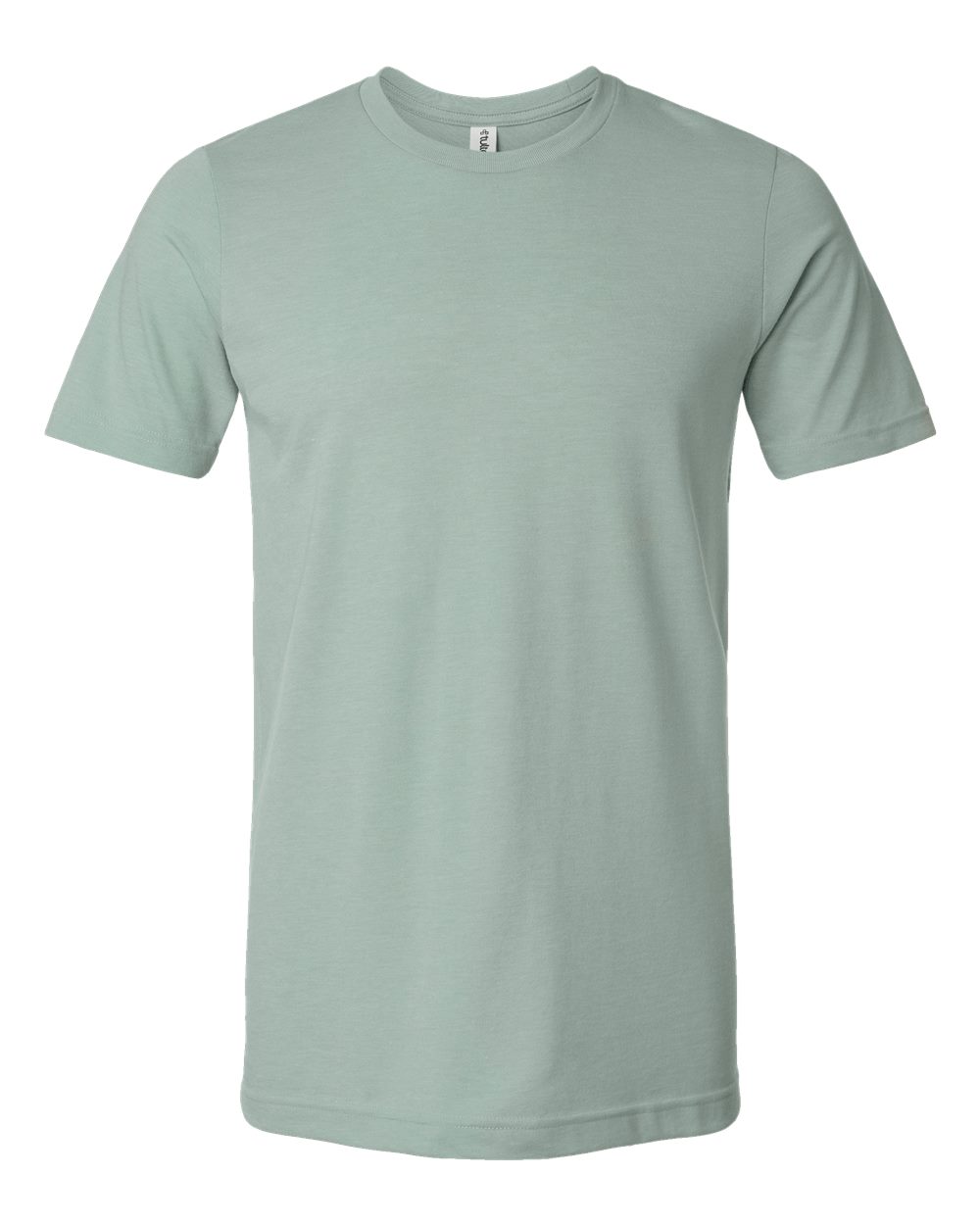 Front View of Heather Light Sage Combed CVC T-Shirt - 602CVC