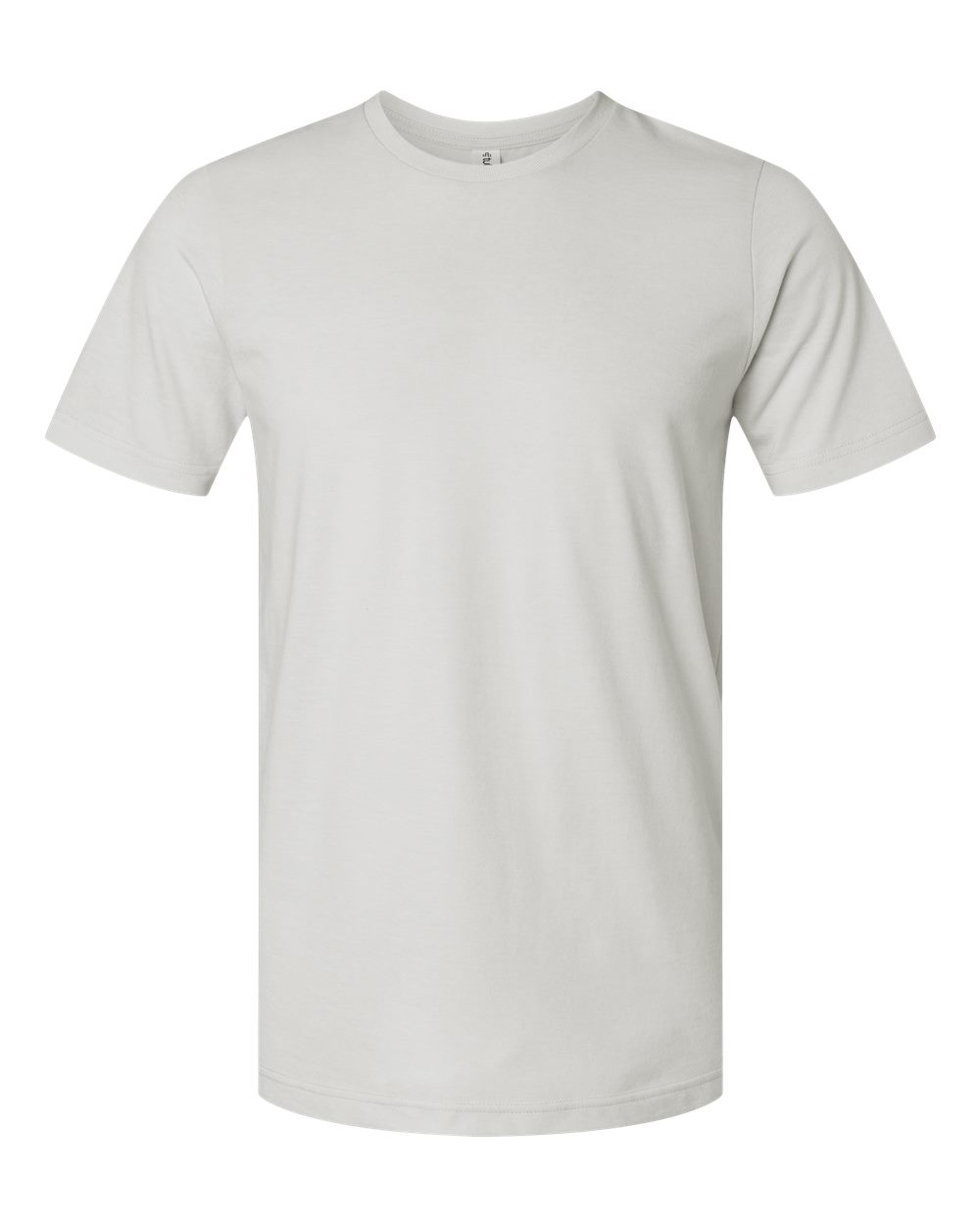Front View of Heather Light Silver Combed CVC T-Shirt - 602CVC