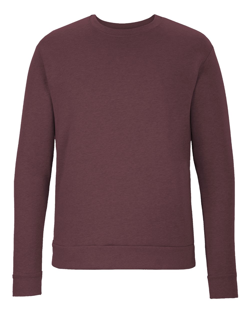 Front View of Heather Maroon Malibu Crewneck Sweatshirt - 9002