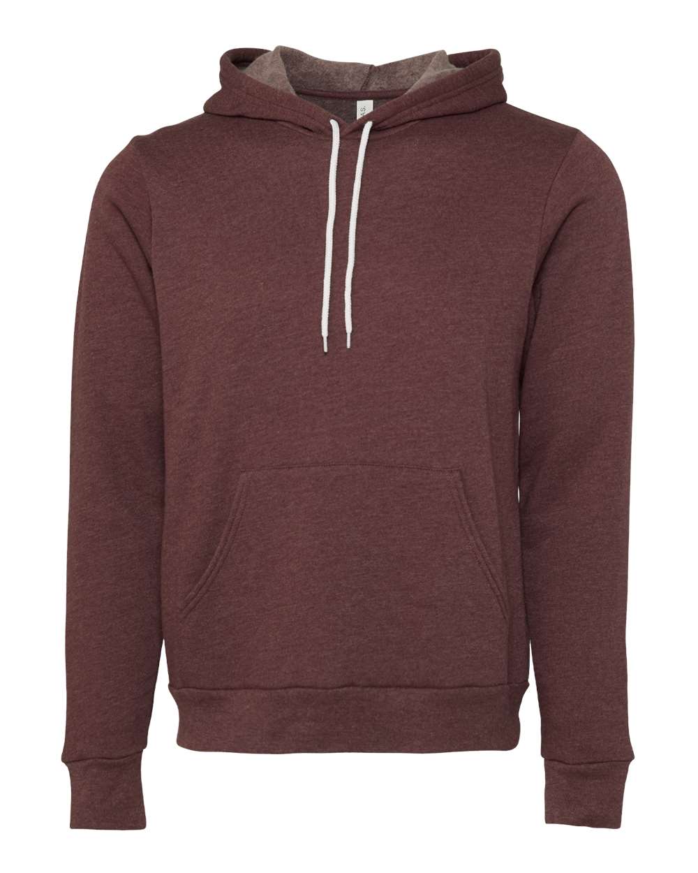 Front View of Heather Maroon Sponge Fleece Hoodie - 3719