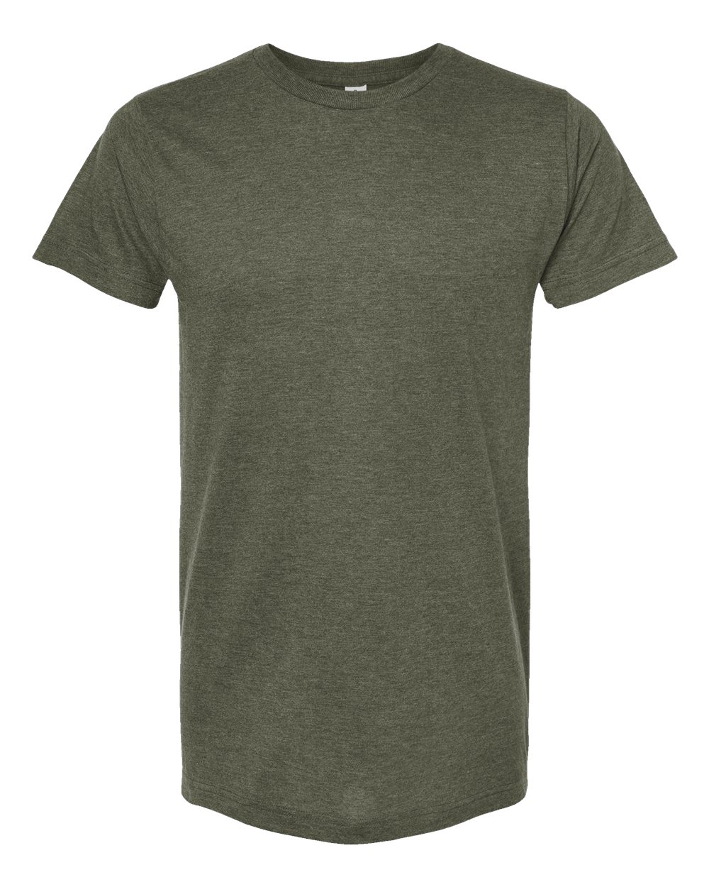 Front View of Heather Military Green Fine Jersey T-Shirt - 202