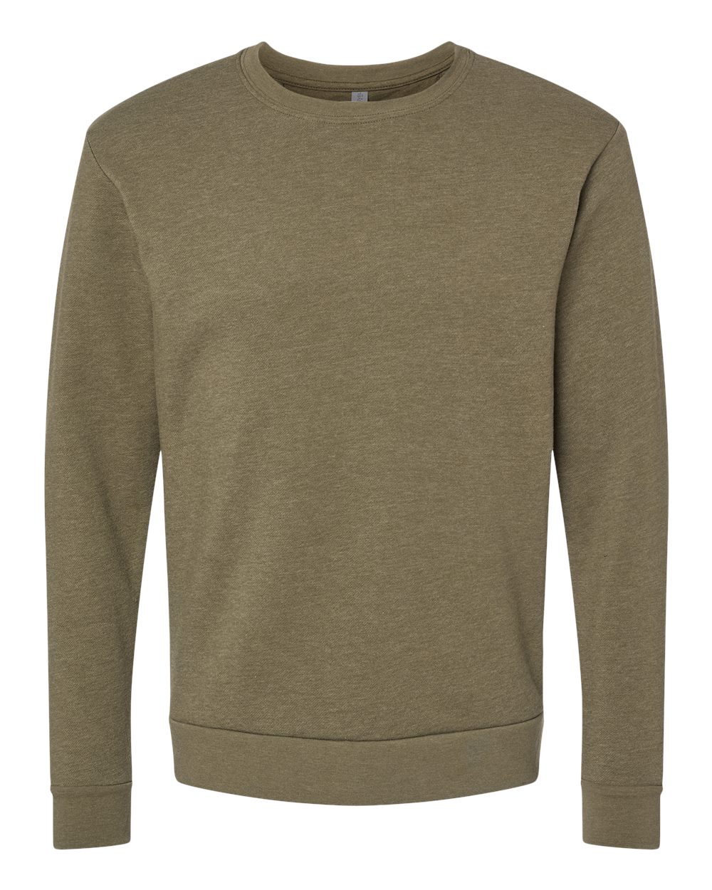 Front View of Heather Military Green Malibu Crewneck Sweatshirt - 9002