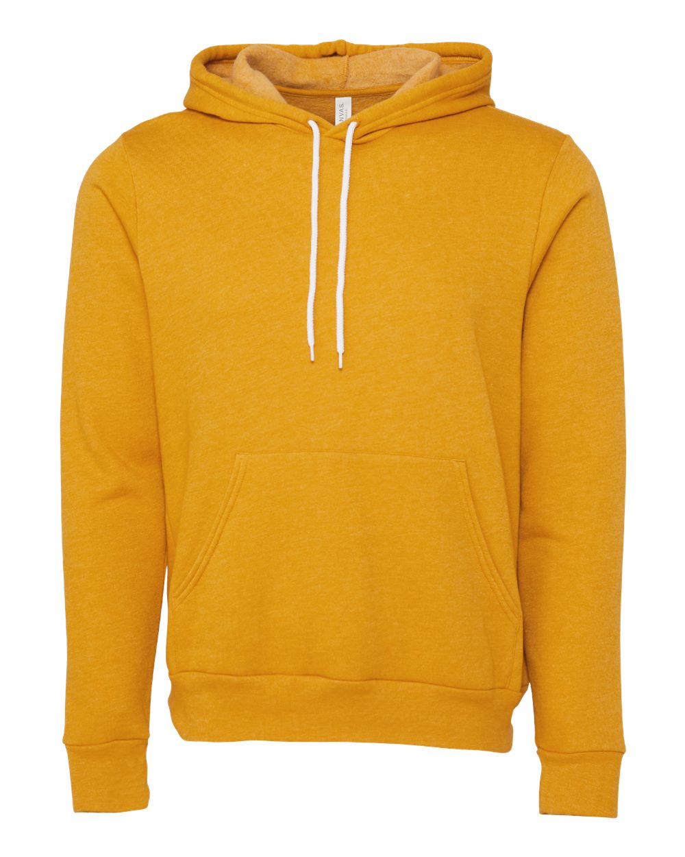 Front View of Heather Mustard Sponge Fleece Hoodie - 3719