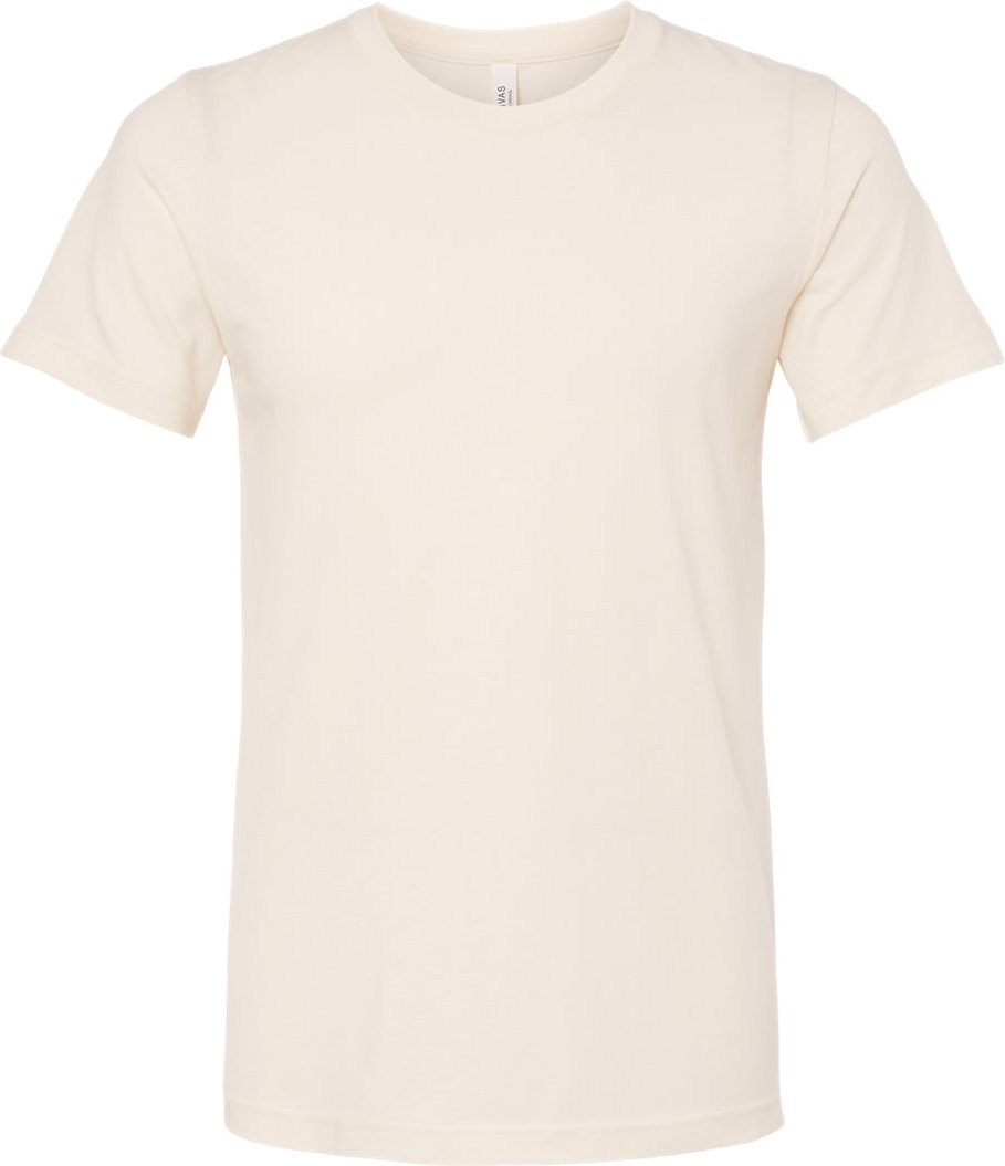 Front View of Heather Natural CVC Jersey Tee - 3001CVC