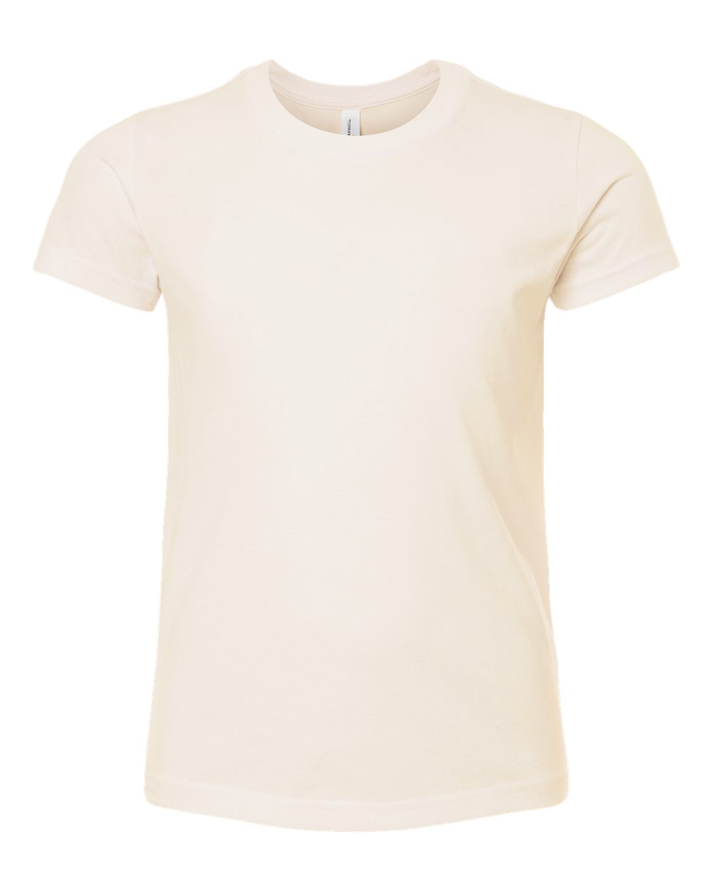 Front View of Heather Natural Youth CVC Jersey Tee - 3001YCVC