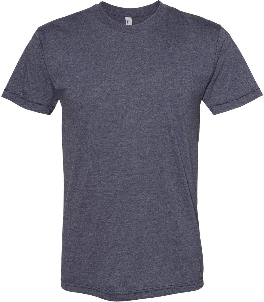 Front View of Heather Navy 50/50 Tee - BB401