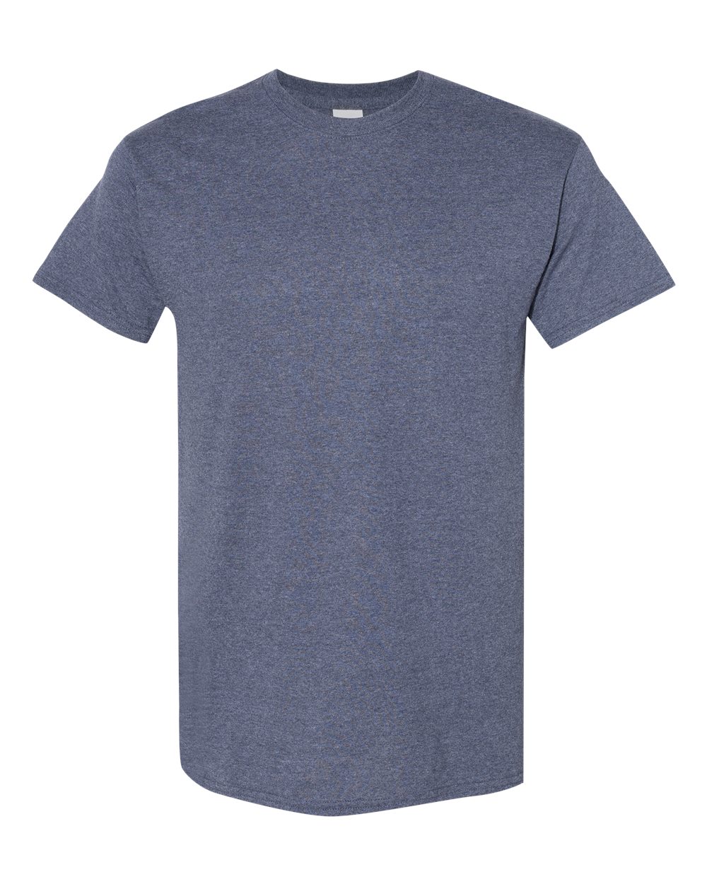Front View of Heather Navy Heavy Cotton™ T-Shirt - 5000