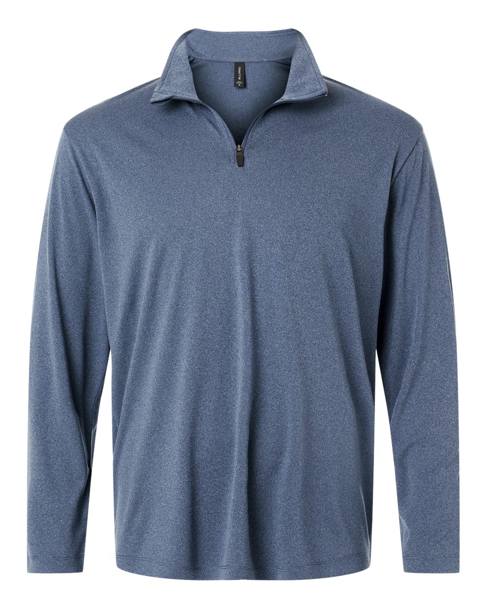 Front View of Heather Navy Pro-Lock Performance Quarter-Zip Pullover - 41870