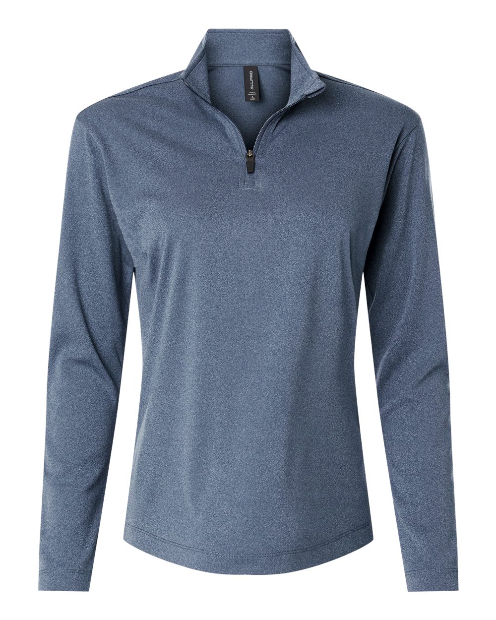 Front View of Heather Navy Pro-Lock Women's Performance Quarter-Zip Pullover - 41870L