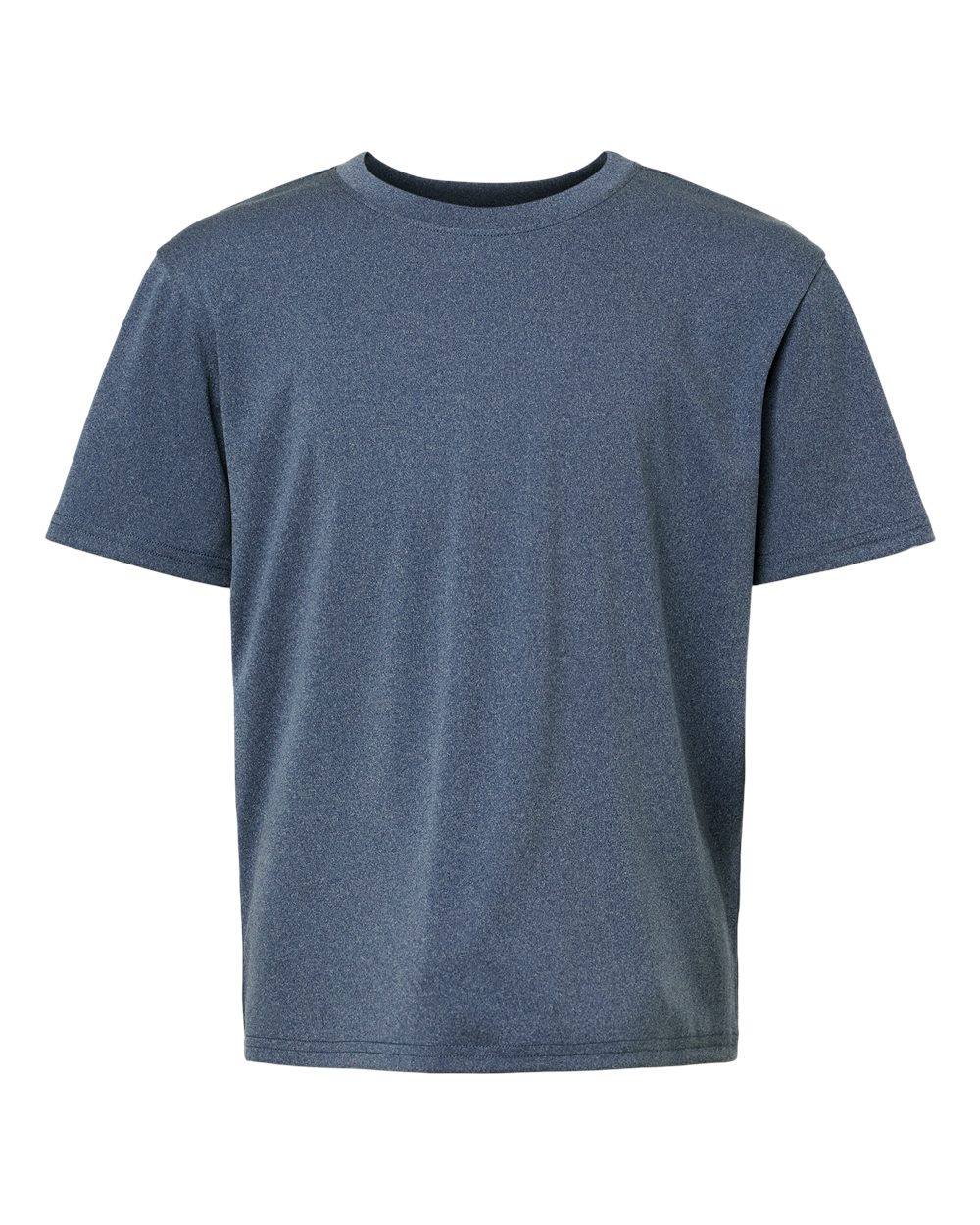 Front View of Heather Navy Pro-Lock Youth Performance T-Shirt - 48000Y