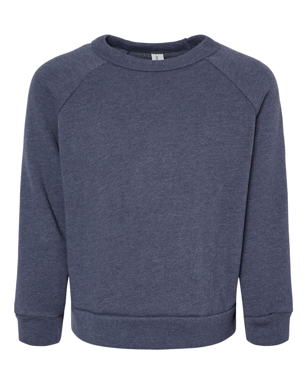 Front View of Heather Navy Toddler Sponge Fleece Raglan Sweatshirt - 3901T