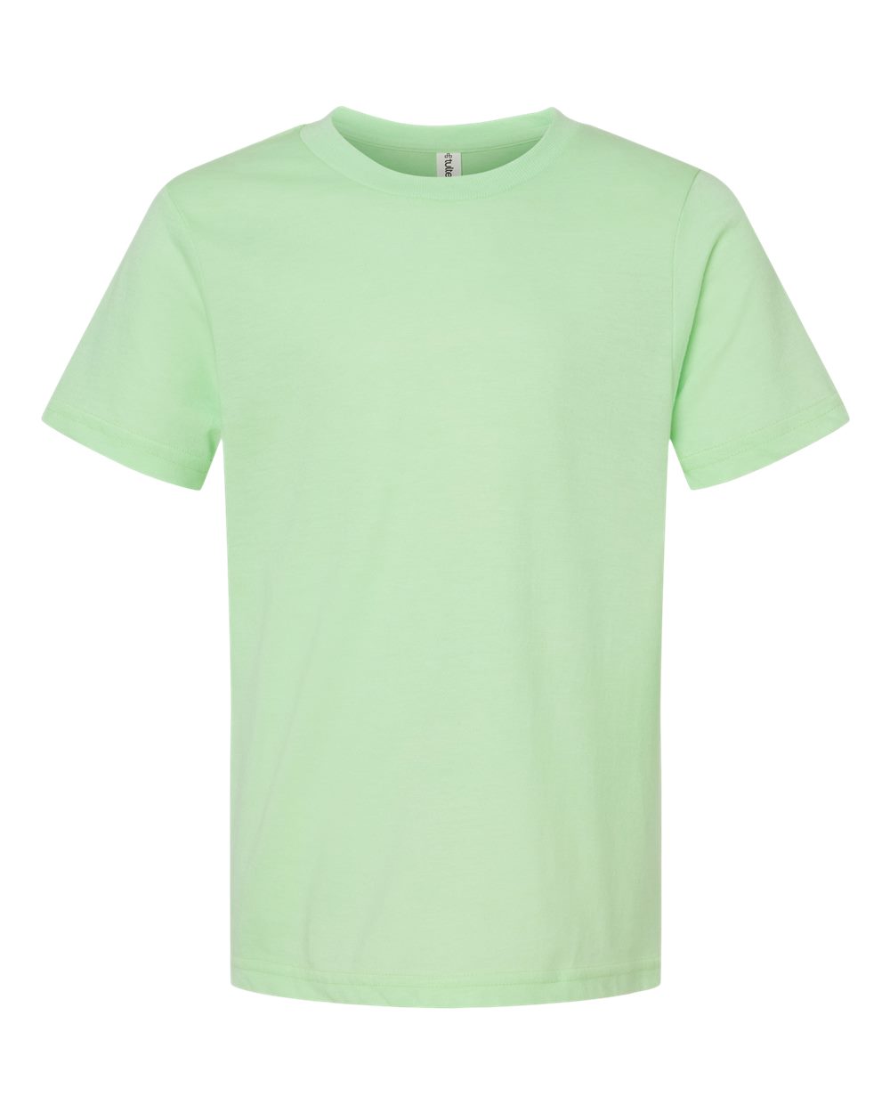 Front View of Heather Neo Mint Youth Fine Jersey T-Shirt - 235