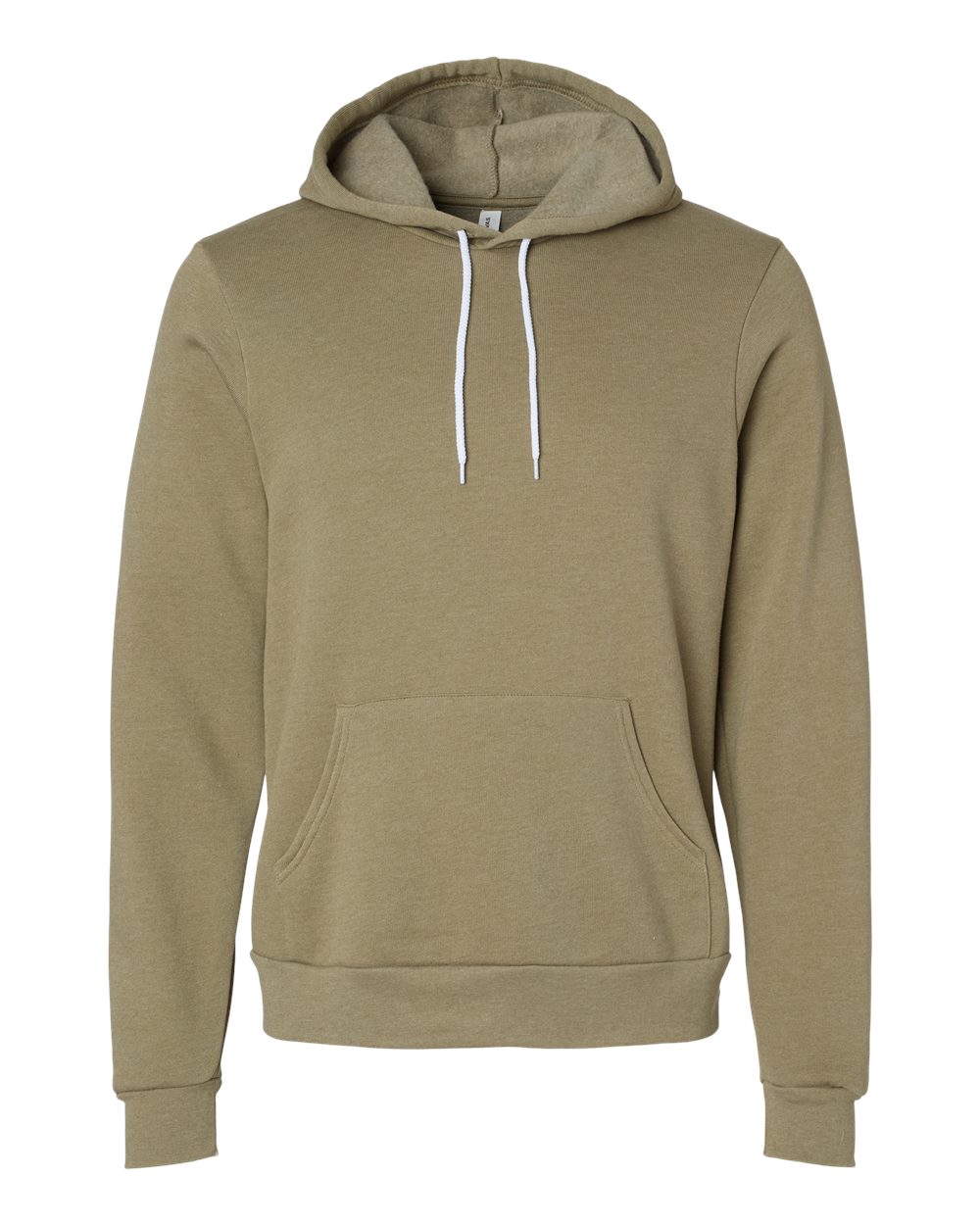 Front View of Heather Olive Sponge Fleece Hoodie - 3719