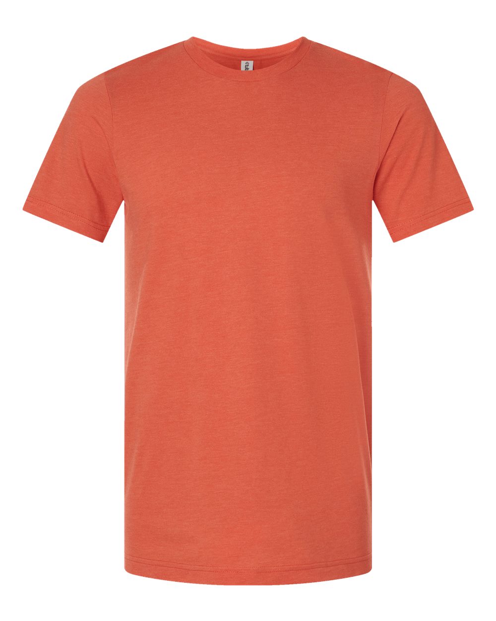 Front View of Heather Orange Combed CVC T-Shirt - 602CVC