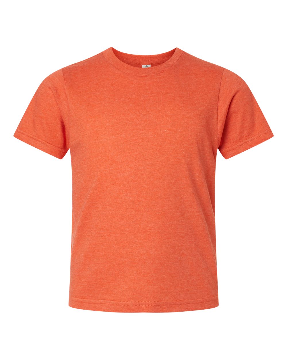Front View of Heather Orange Youth Fine Jersey T-Shirt - 235