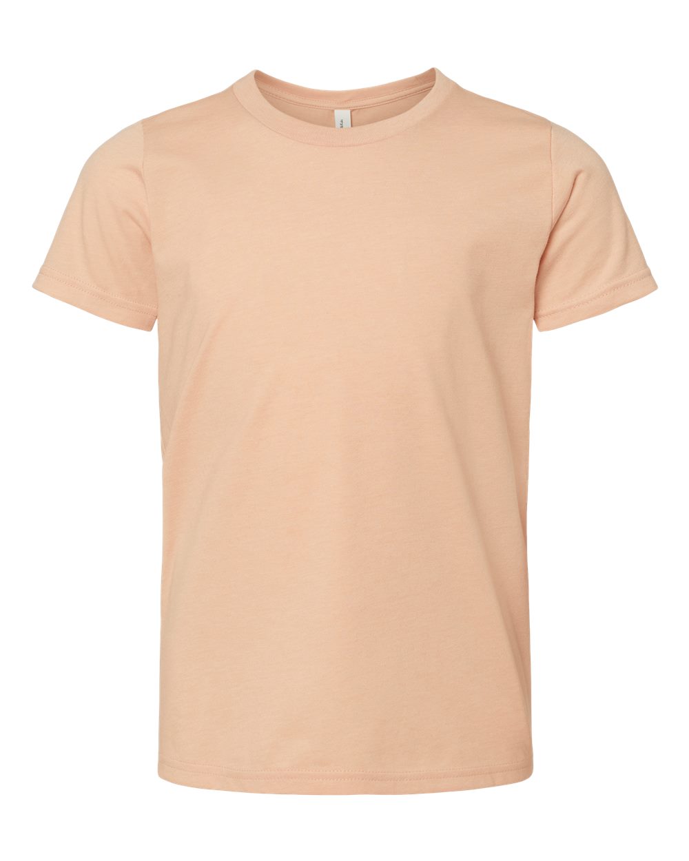 Front View of Heather Peach Youth CVC Jersey Tee - 3001YCVC