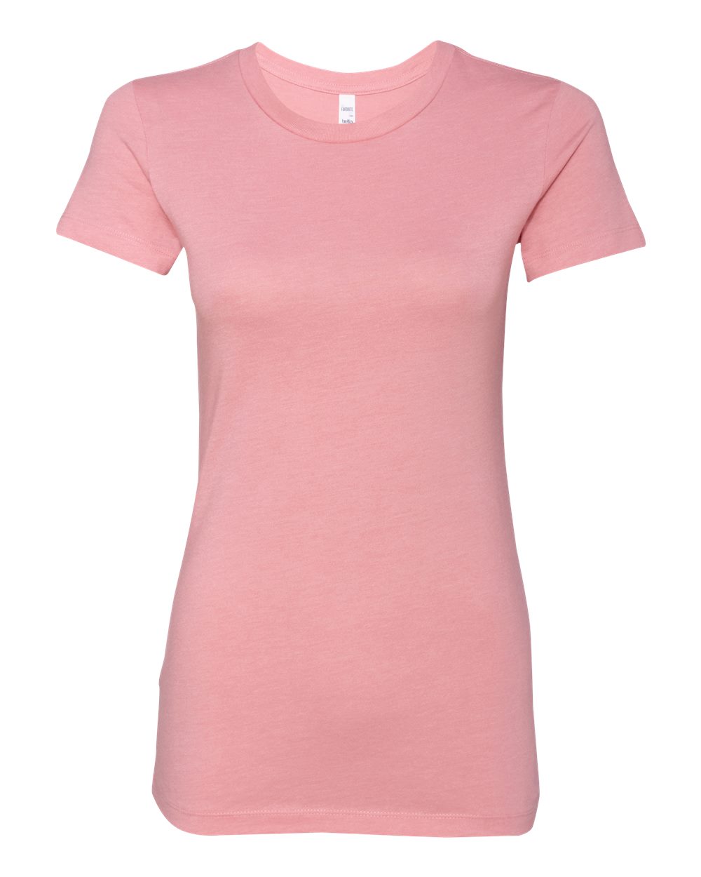 Front View of Heather Pink Women's Slim Fit Tee - 6004
