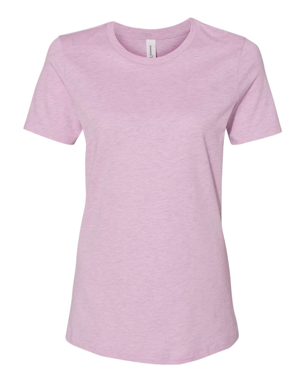 Front View of Heather Prism Lilac Women’s Relaxed Fit Heather CVC Tee - 6400CVC
