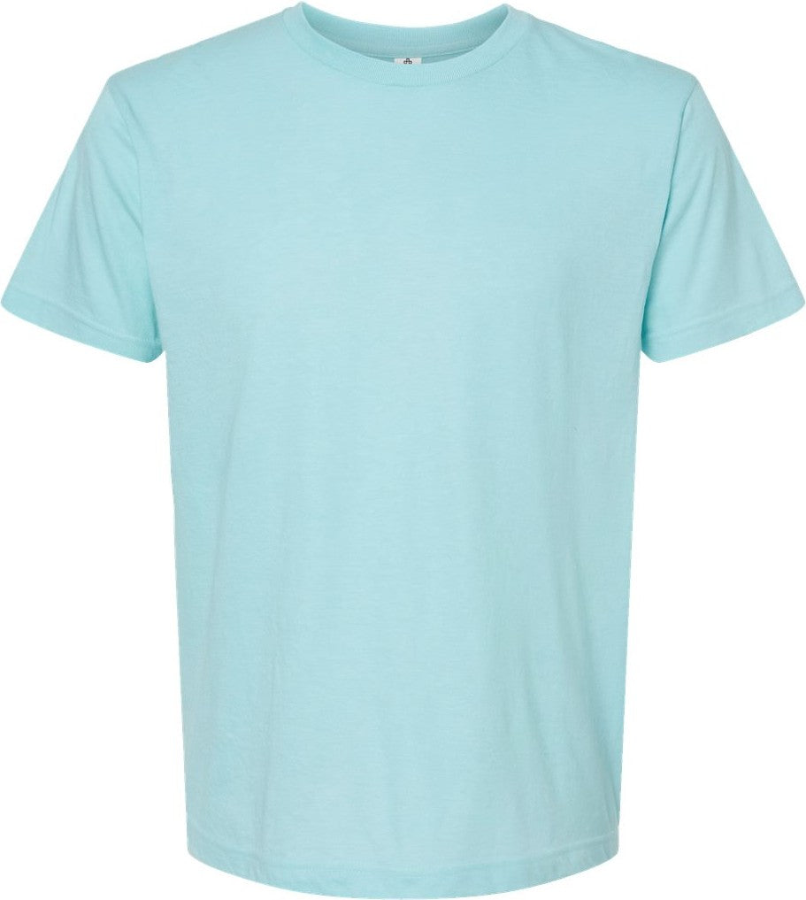 Front View of Heather Purist Blue Fine Jersey T-Shirt - 202