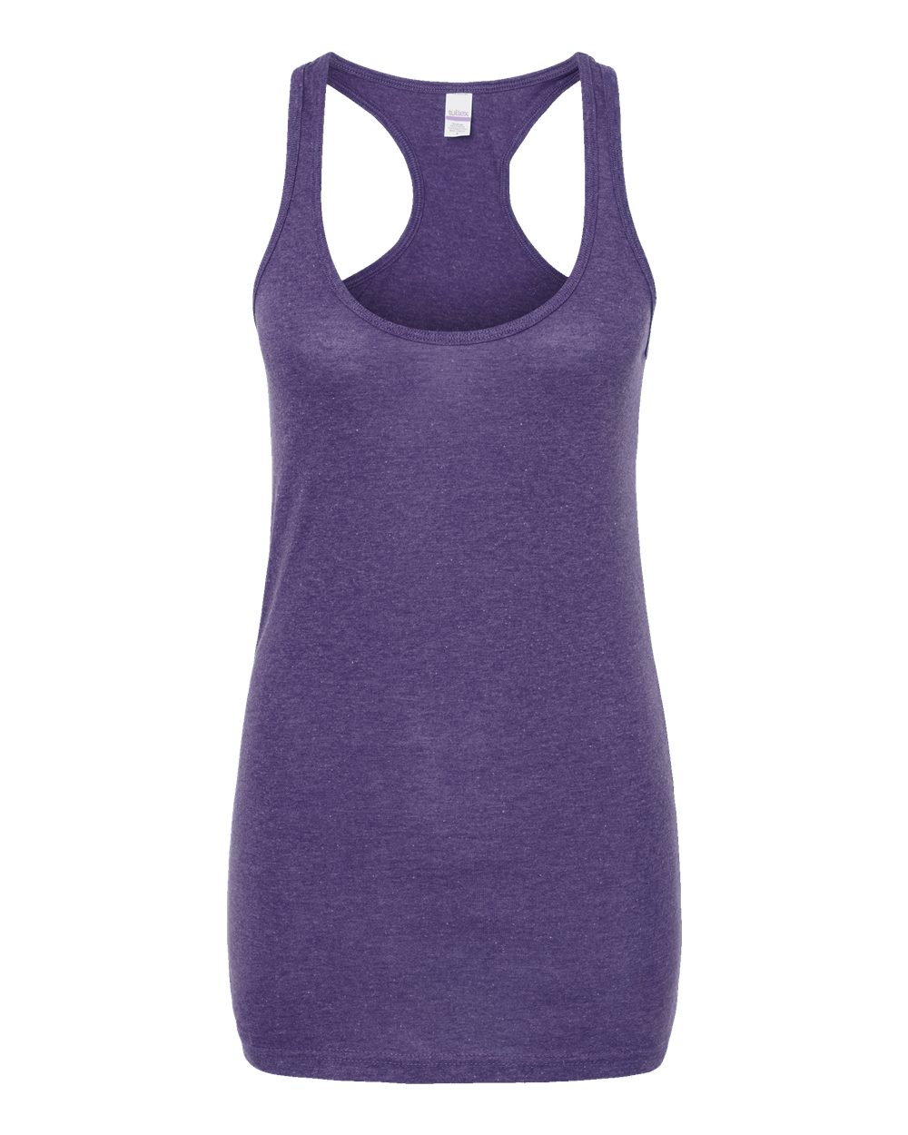 Front View of Heather Purple Women's Poly-Rich Racerback Tank Top - 190