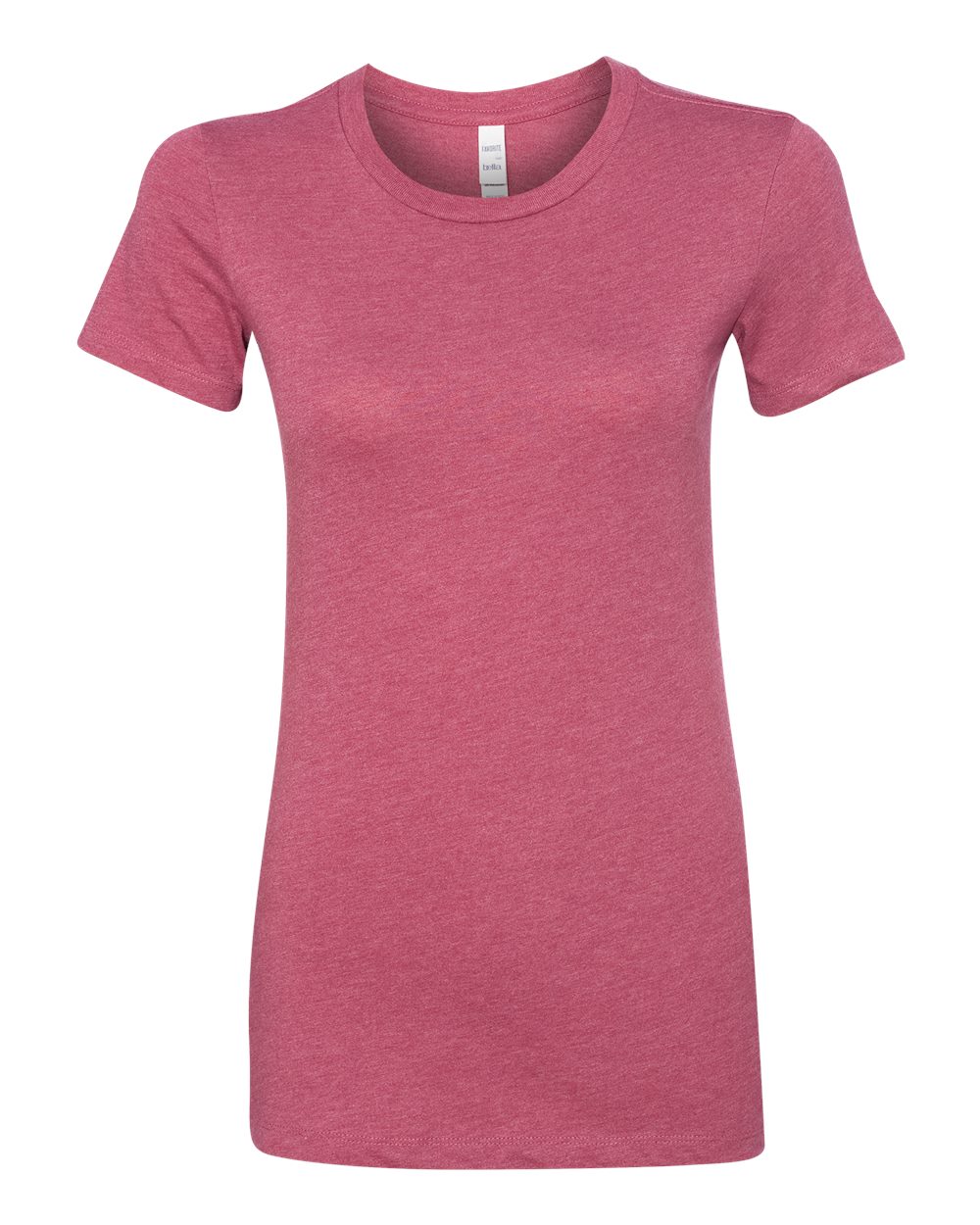 Front View of Heather Raspberry Women's Slim Fit Tee - 6004