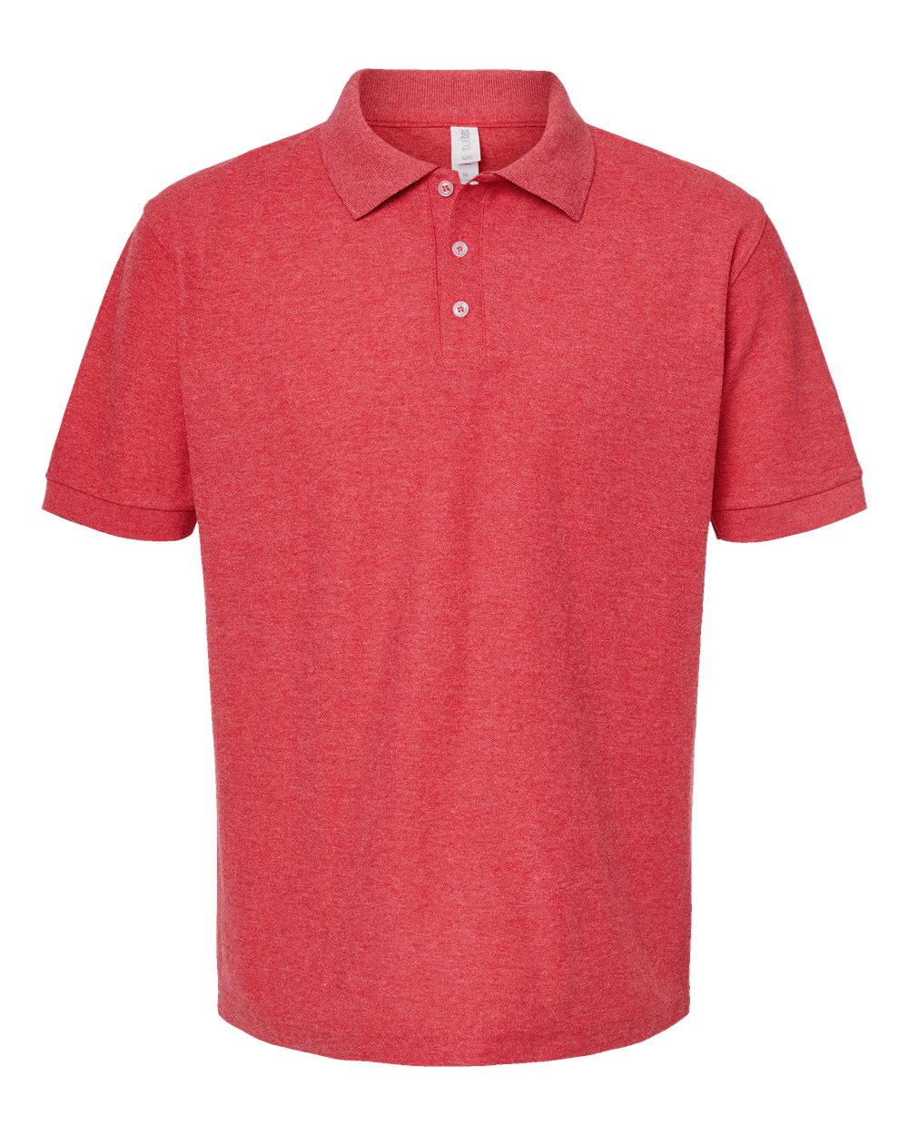 Front View of Heather Red 50/50 Sport Pique Polo - 400