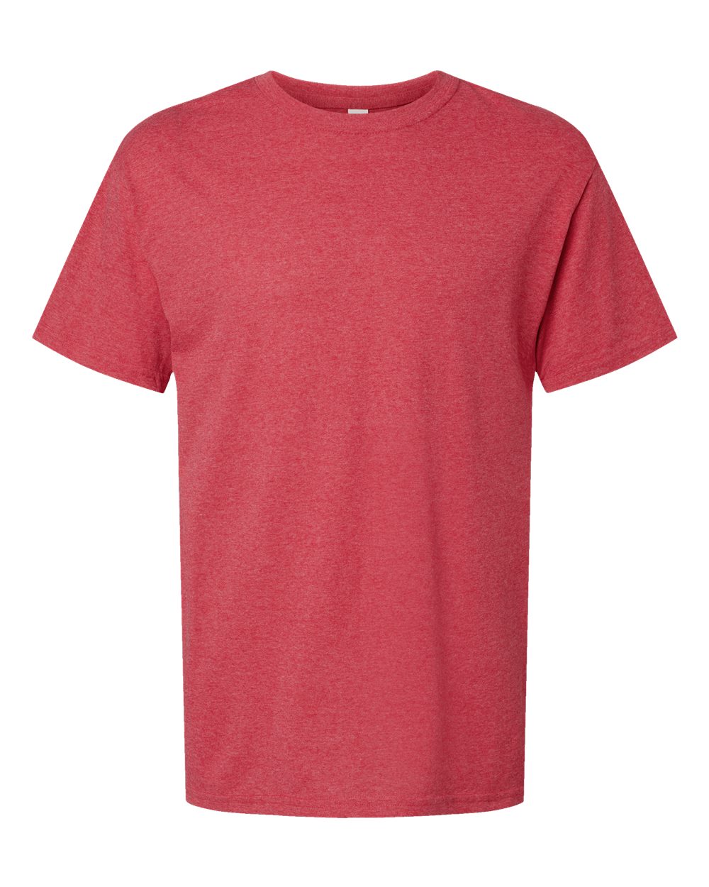 Front View of Heather Red Gold Soft Touch T-Shirt - 4800