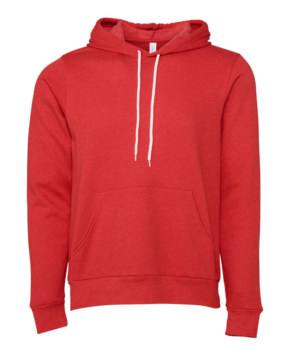 Front View of Heather Red Sponge Fleece Hoodie - 3719