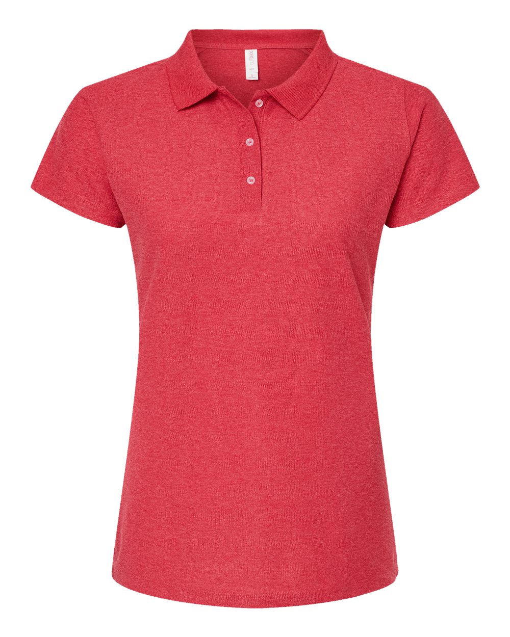 Front View of Heather Red Women's 50/50 Sport Pique Polo - 401