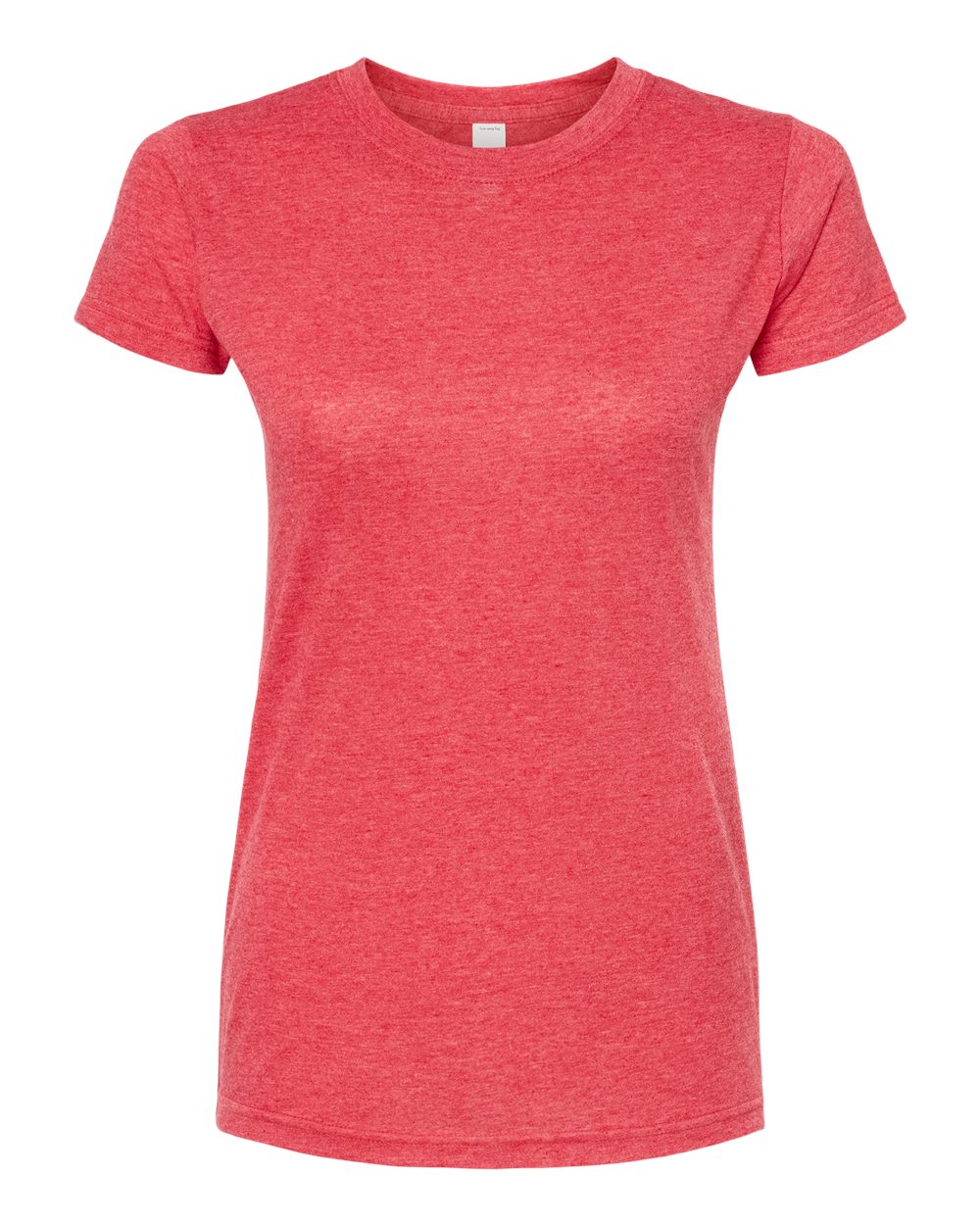 Front View of Heather Red Women's Poly-Rich T-Shirt - 240