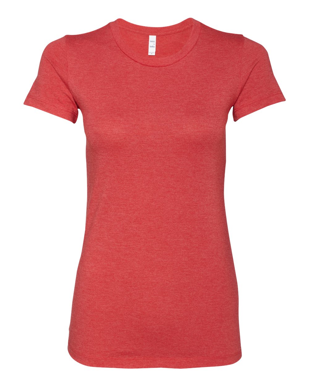 Front View of Heather Red Women's Slim Fit Tee - 6004