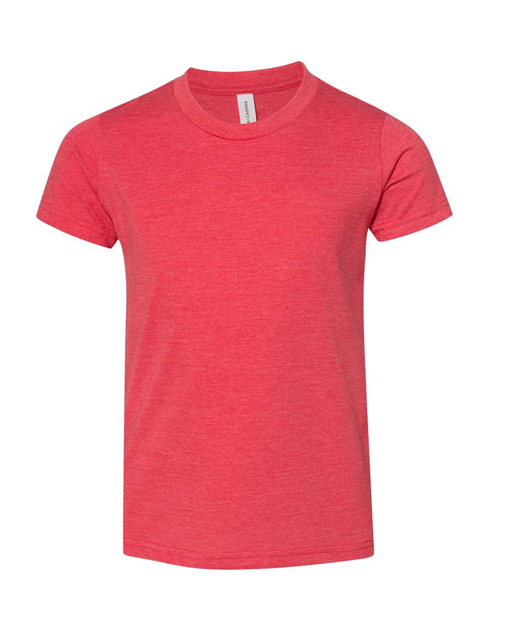 Front View of Heather Red Youth CVC Jersey Tee - 3001YCVC