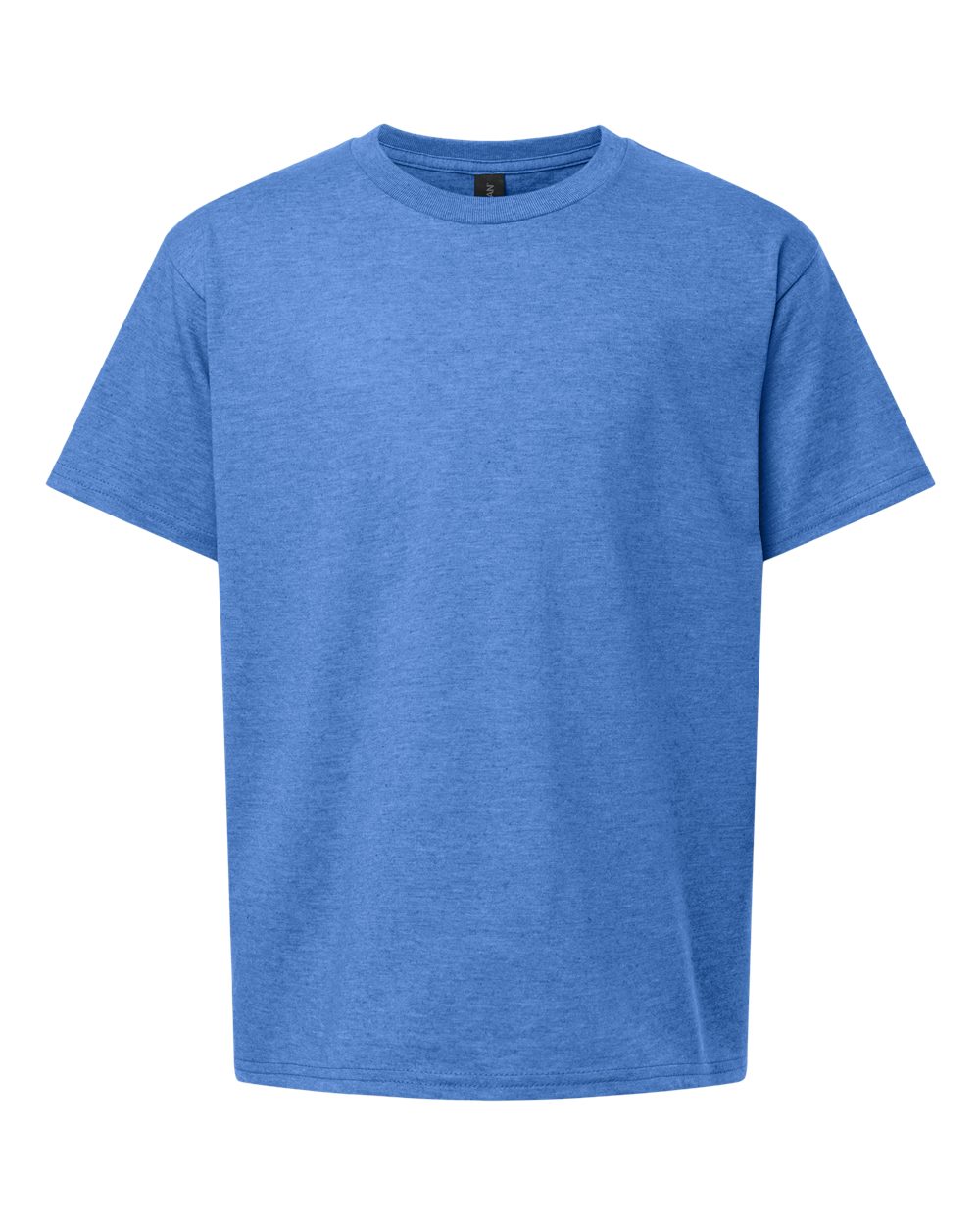 Front View of Heather Royal Light Cotton Youth T-Shirt - 3000B