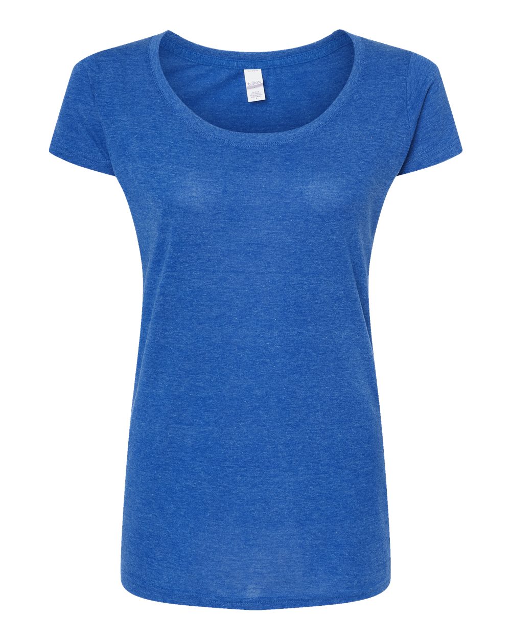 Front View of Heather Royal Women's Poly-Rich Scoop Neck T-Shirt - 243